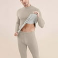 thumbnail image 1 of LIBRCLO Mens Thermal Underwear Sets Winter Fitness Cold Weather Base Layer Long Johns Underwear Round-Neck Solid Color Fleece Stretchy Long Sleeve Top and Bottom, 1 of 9
