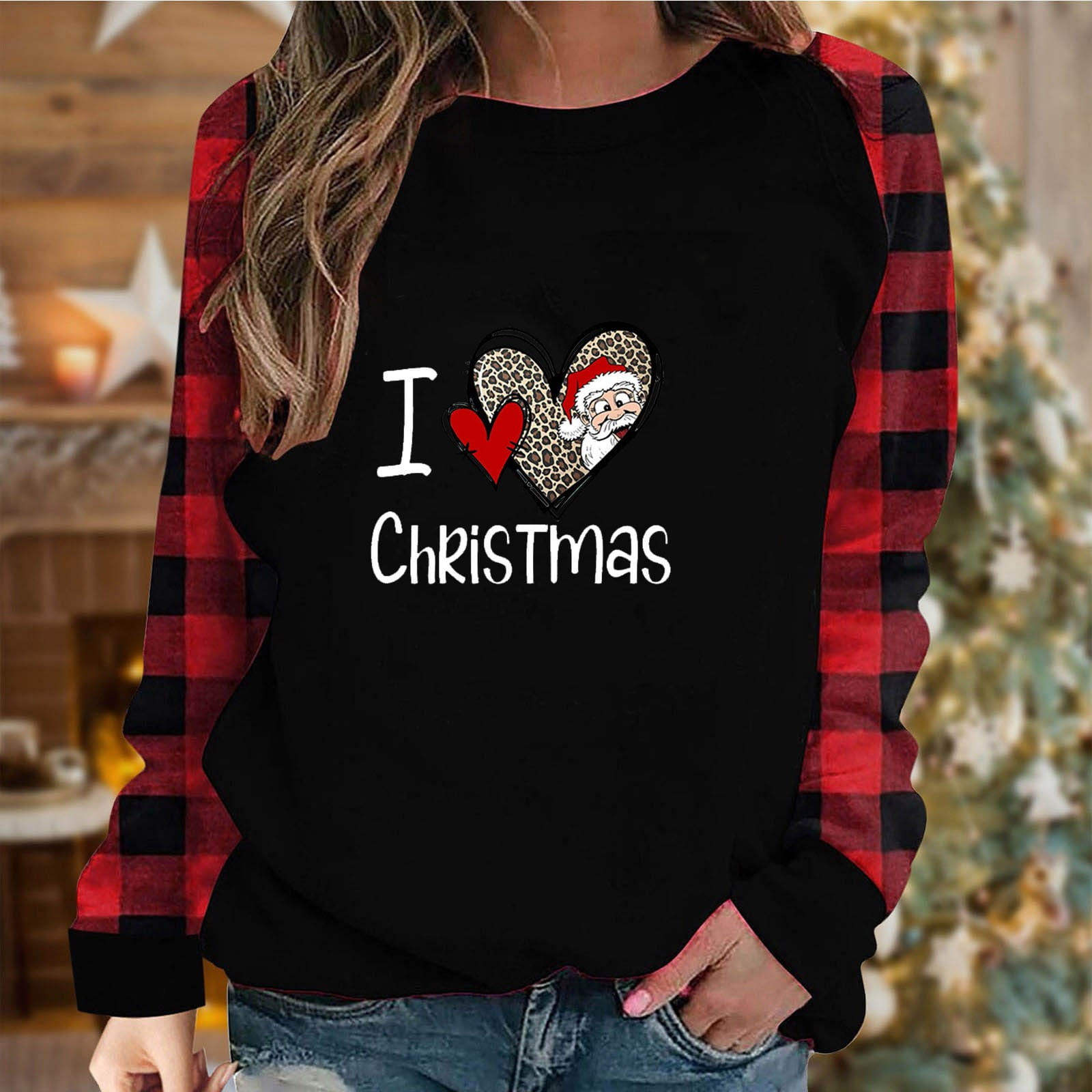 LIBRCLO Merry Christmas Shirts for Women Christmas Tree Sweatshirts ...