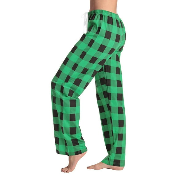 LIBRCLO Pajamas Pants for Women with Drawstring Elastic Waist, Soft Checkered Print Lounge Sleepwear, Lightweight Full Length PJ Pants for Comfort 