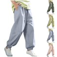 thumbnail image 1 of LIBRCLO Pants for Girls Boys Size 12 Sun Protection Mosquito Elastic Bottom Pants with Pockets Outdoor Summer Sports Kids Clothes, 1 of 7