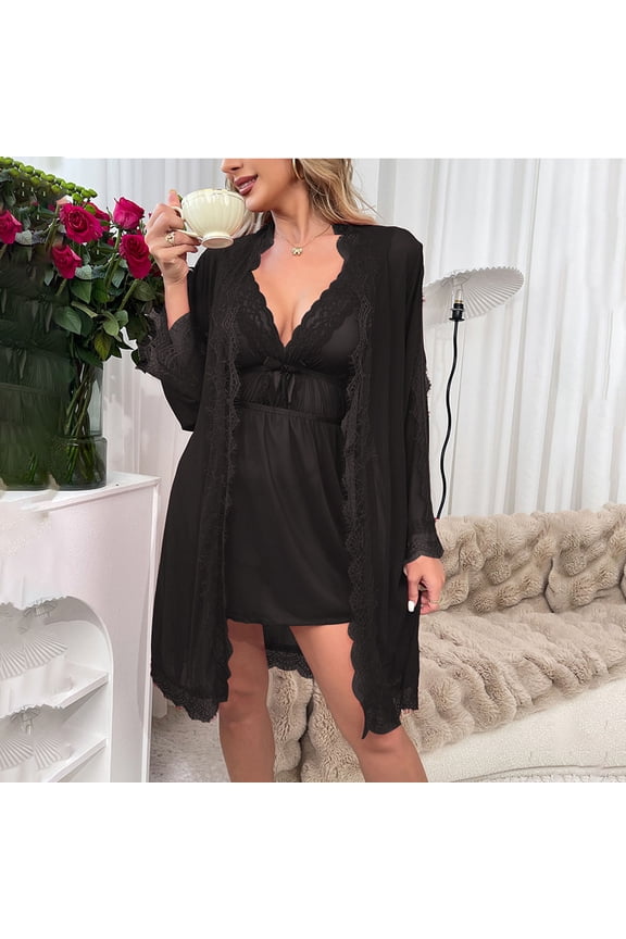 Robes for Women Lingerie Mesh Transparent Pajamas Tempting Backless Home Wear Short Nightdress