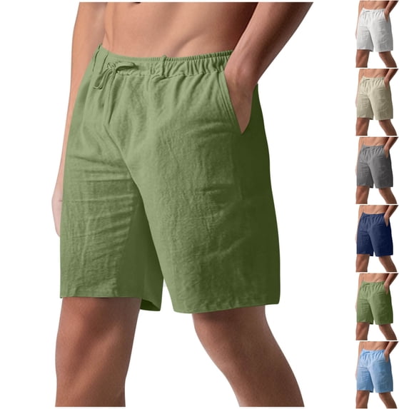 LIBRCLO Shorts for Men with Pockets Elastic Waist Drawstring Half Shorts Breathable lightweight Casual Solid Bottoms