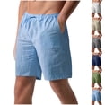 thumbnail image 1 of LIBRCLO Shorts for Men with Pockets Elastic Waist Drawstring Half Shorts Breathable lightweight Casual Solid Bottoms, 1 of 7