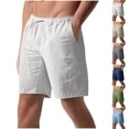 thumbnail image 1 of LIBRCLO Shorts for Men with Pockets Elastic Waist Drawstring Half Shorts Breathable lightweight Casual Solid Bottoms, 1 of 7