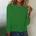 thumbnail image 1 of LIBRCLO Shirts for Women Long Sleeve Crew Neck Summer Casual Blouse Fashion Solid Tops T-Shirt, 1 of 4