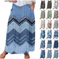 thumbnail image 1 of LIBRCLO Skirts for Women Maxi Length Printed Elastic Waistband Pleated Skirts with Pocket Summer Casual Clothes, 1 of 6