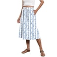 thumbnail image 1 of LIBRCLO Skirts for Women Midi Length Gradient Printed Summer Casual Skirts with Drawstring Side Pockets, 1 of 6