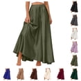 thumbnail image 1 of LIBRCLO Skirts for Women, Solid High Waist Maxi Length Skirts Summer Tiered A Line Flowy Skirts, 1 of 3