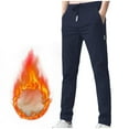 thumbnail image 1 of LIBRCLO Sweatpants Men with Pockets Zipper Winter Warm Fleece Pants Outdoor Hiking Workout Jogger Pants Elastic Waist Sweatpants Open Bottom, 1 of 7