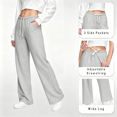 thumbnail image 1 of LIBRCLO Sweatpants for Women Wide Leg with Pockets Baggy Sweatpants Elastic Waist Drawstring Loung Pants, 1 of 6