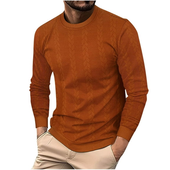 LIBRCLO Sweatshirts for Men Crew Neck Long Sleeve Pullover Solid Color Casual Sweatshirts Fall