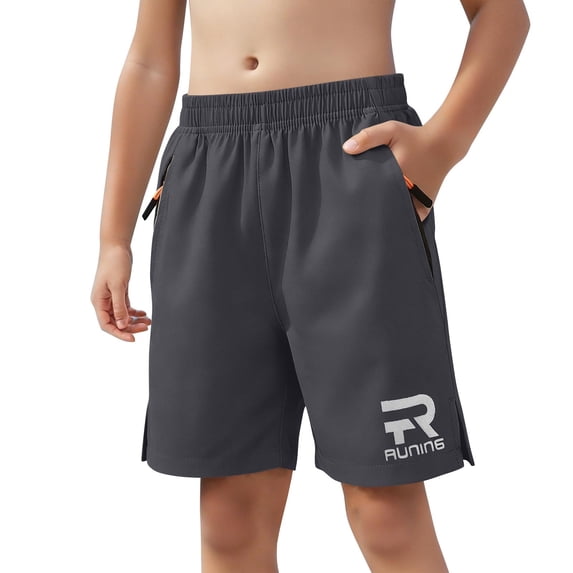 LIBRCLO Swim Trunks for Kids Boys Quick Dry Board Shorts with Zipper Pockets Lightweight Breathable Summer Beach Shorts Dark Blue 12-13Years