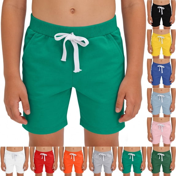 LIBRCLO Swim Trunks for Kids Boys Thin Quick Dry Board Shorts with Pockets Lightweight Breathable Summer Beach Shorts Green 4-5Years