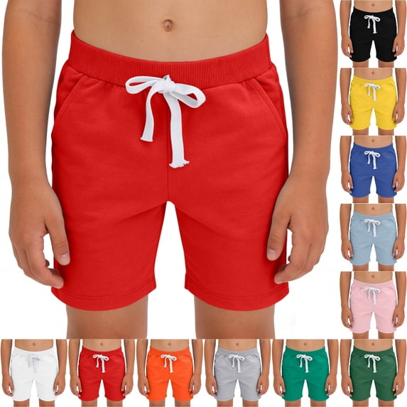 LIBRCLO Swim Trunks for Kids Boys Thin Quick Dry Board Shorts with Pockets Lightweight Breathable Summer Beach Shorts Red 6-7 Years