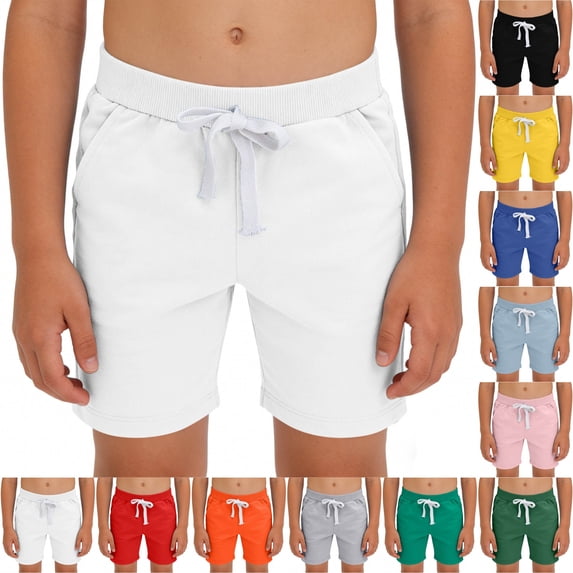 LIBRCLO Swim Trunks for Kids Boys Thin Quick Dry Board Shorts with Pockets Lightweight Breathable Summer Beach Shorts White 4-5Years