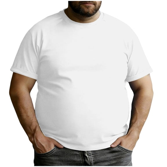 LIBRCLO T Shirt for Men Big and Tall Casual Classic Fit Shirts Durable 43solid Color Tops with V Neck