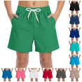 thumbnail image 1 of LIBRCLO Teens Swim Trunks Boys Quick Dry Shorts Boys Swim Trunks Summer Hawaiian Beach Shorts Casual Solid Color Bathing Suits Size 14-15Years Green, 1 of 7