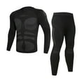 thumbnail image 1 of LIBRCLO Thermal Underwear Sets for Men Long Sleeve Lined High Elasticity Crew Neck Solid Color Base Layer Long Johns Underwear Warm Fleece Top and Bottom for Winter, 1 of 1