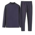 thumbnail image 1 of LIBRCLO Thermal Underwear Sets for Men Warm Lined High Elasticity Fleece Base Layer Long Johns Underwear Long Sleeve Crew Neck Solid Color Top and Bottom for Winter, 1 of 1
