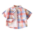 thumbnail image 1 of LIBRCLO Toddler Button Down Shirts for Boys Size 2 Years with Pocket Short Sleeve Plaid Shirts Casual Thin Quick Dry Shirt Blue, 1 of 7