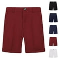 thumbnail image 1 of LIBRCLO Toddler Shorts for Boys Size 18-24 Months with Pockets Casual Plaid School Uniform Suit Shorts Wine, 1 of 3