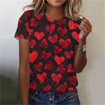 thumbnail image 1 of LIBRCLO Valentines Day Womens Tops Short Sleeve Graphic Tees, Casual Holiday Crewneck T Shirts, 1 of 5