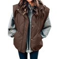 thumbnail image 1 of LIBRCLO Vest for Women Puff Sleeveless Quilted Jacket Stand Collar Zipper Coat Warm Outerwear with Pockets, 1 of 6