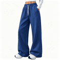 thumbnail image 1 of LIBRCLO Wide Leg Sweatpants for Women, Baggy Casual Lounge Fleece Sweatpants with Pockets Drawstring Elastic Waist Sweat Pants, 1 of 8