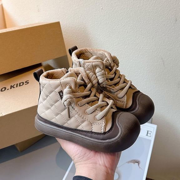 LIBRCLO Winter Girls Boots Kids British Style Short Boots Warm Fashionable for Middle and Older Kids