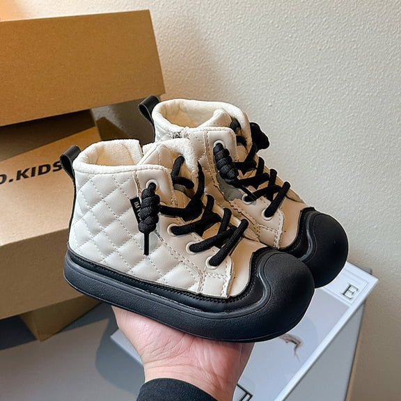 LIBRCLO Winter Girls Boots Kids British Style Short Boots Warm Fashionable for Middle and Older Kids