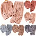 thumbnail image 1 of LIBRCLO Pajama Sets for Women Winter Thermal Warm Pullover and Long Pants, Comfortable Fleece 2PC Loungewear Set, 1 of 7