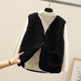 thumbnail image 1 of LIBRCLO Womens Fleece Vests Button Front Sleeveless Jacket for Winter Plush Soft Warm Short Coat with Pockets, 1 of 5