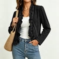 thumbnail image 1 of LIBRCLO Womens Jean Jacket Long Sleeve Ruffle Peplum Denim Jackets Fall Lightweight Open Front Cardigan Outerwear, 1 of 8