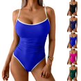 thumbnail image 1 of LIBRCLO Womens One Piece Swimsuits Sleeveless Crew Neck Tapered Waist Bikinis with Padded Bra Thin Straps Casual Summer Beach Bathing Suits, 1 of 7