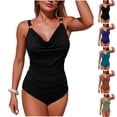 thumbnail image 1 of LIBRCLO Womens One Piece Swimsuits Suspender Collar Back Strap Bikini Comfortable Summer Beach Bathing Suits, 1 of 8