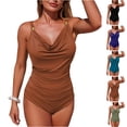 thumbnail image 1 of LIBRCLO Womens One Piece Swimsuits Suspender Collar Back Strap Bikini Comfortable Summer Beach Bathing Suits, 1 of 8
