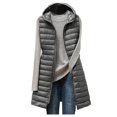 thumbnail image 1 of LIBRCLO Womens Puffer Vest Hooded Sleeveless Jacket Slim Fit Long Quilted Down Coat for Winter, 1 of 3
