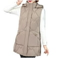 thumbnail image 1 of LIBRCLO Womens Puffer Vest Long Sleeveless Jacket Lightweight Warm Winter Coat with Pockets, 1 of 6