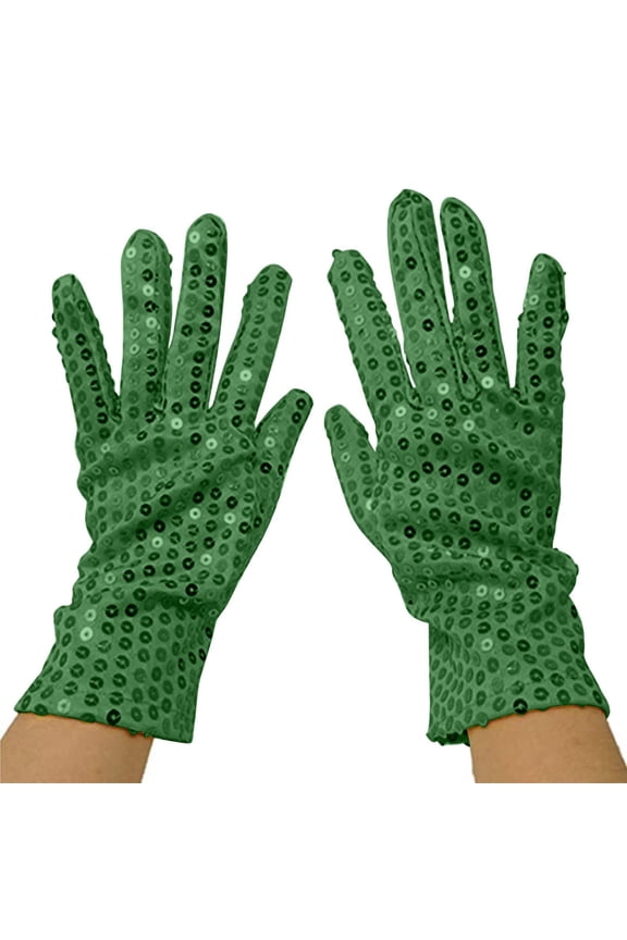 Womens Sequins Stage Gloves Night Dance Fashionable Performance Clothing Accessories