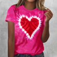 thumbnail image 1 of LIBRCLO Womens Shirts for Valentines Casual Holiday Graphic Tees Short Sleeve Crewneck T Shirts, 1 of 5