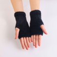 thumbnail image 1 of LIBRCLO Womens Solid Plush Color Warm Half Finger Gloves Mens and Womens Fingerless Gloves Finger Gloves, 1 of 4