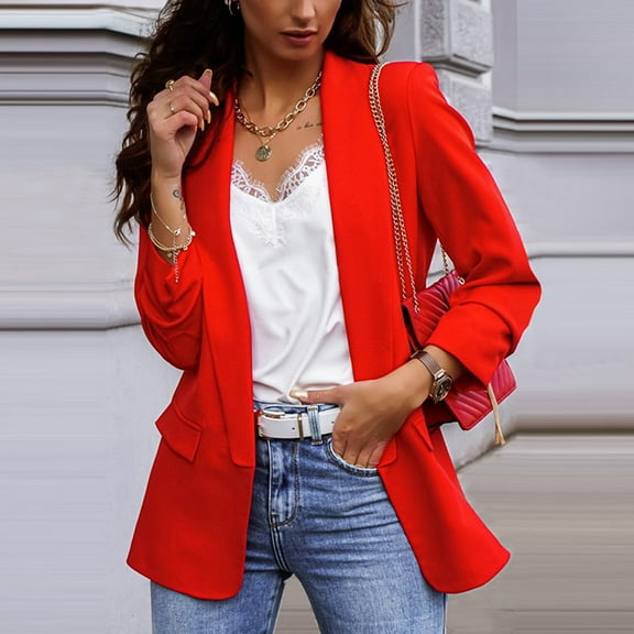 LIBRCLO Womens Suit Office Coat Open Front Long Sleeve, Professional Business Work Blazer, Elegant Comfortable Casual Jacket