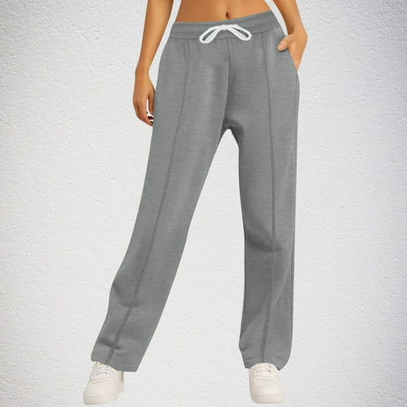 LIBRCLO Womens Sweatpants with Pockets Comfortable Outdoor Casual Elastic Waist Solid Color Fall Winter Breathable Jogger Pants for Workout,Running