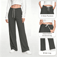 thumbnail image 1 of LIBRCLO Womens Sweatpants with Pockets Casual Wide Leg Pants Elastic Waist Drawstring Loung Baggy Sweatpants, 1 of 6