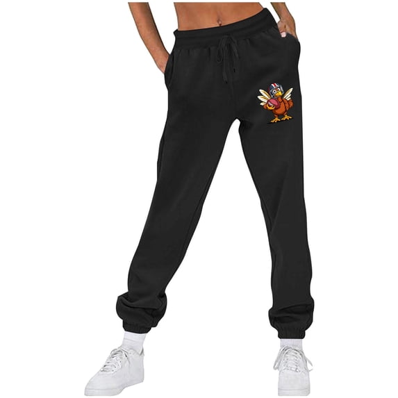 LIBRCLO Womens Sweatpants with Pockets Printed Fleece Athletic Pants Running Fitness Jogger Pants for Fall