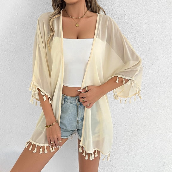 LIBRCLO Womens Swimsuit Cover-ups Netting Dresses for Women Fashion Cardigan Bathing Suit Swimsuit Cover-ups