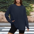 thumbnail image 1 of LIBRCLO Womens Tops Plus Size Crew Neck Long Sleeves Thumb Hole Shirts Fashion Loose Sports T-Shirts, 1 of 3