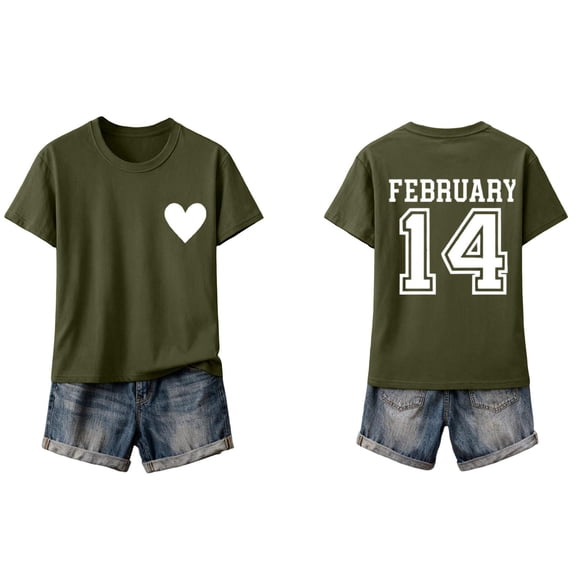 LIBRCLO Womens Tops Short Sleeve Valentines Graphic Tees Casual Holiday Crewneck T Shirts