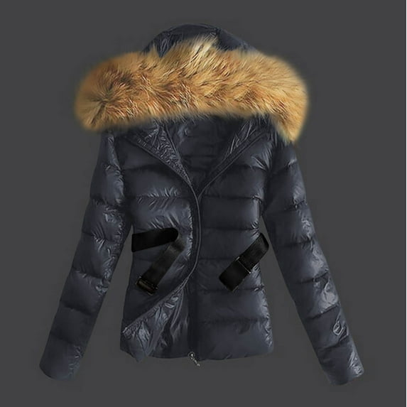 LIBRCLO Womens Winter Coats Thick Warm Long Sleeve Fit Casual Puffer Jackets Solid Color Outwear Short Zip up Round-Neck Hooded Jackets with Pockets