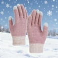 thumbnail image 1 of LIBRCLO Womens Winter Gloves Knitted Wool Five-finger Warm Gloves Plus Velvet and Thick Touch Screen Gloves, 1 of 4